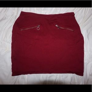 Maroon Mini Skirt